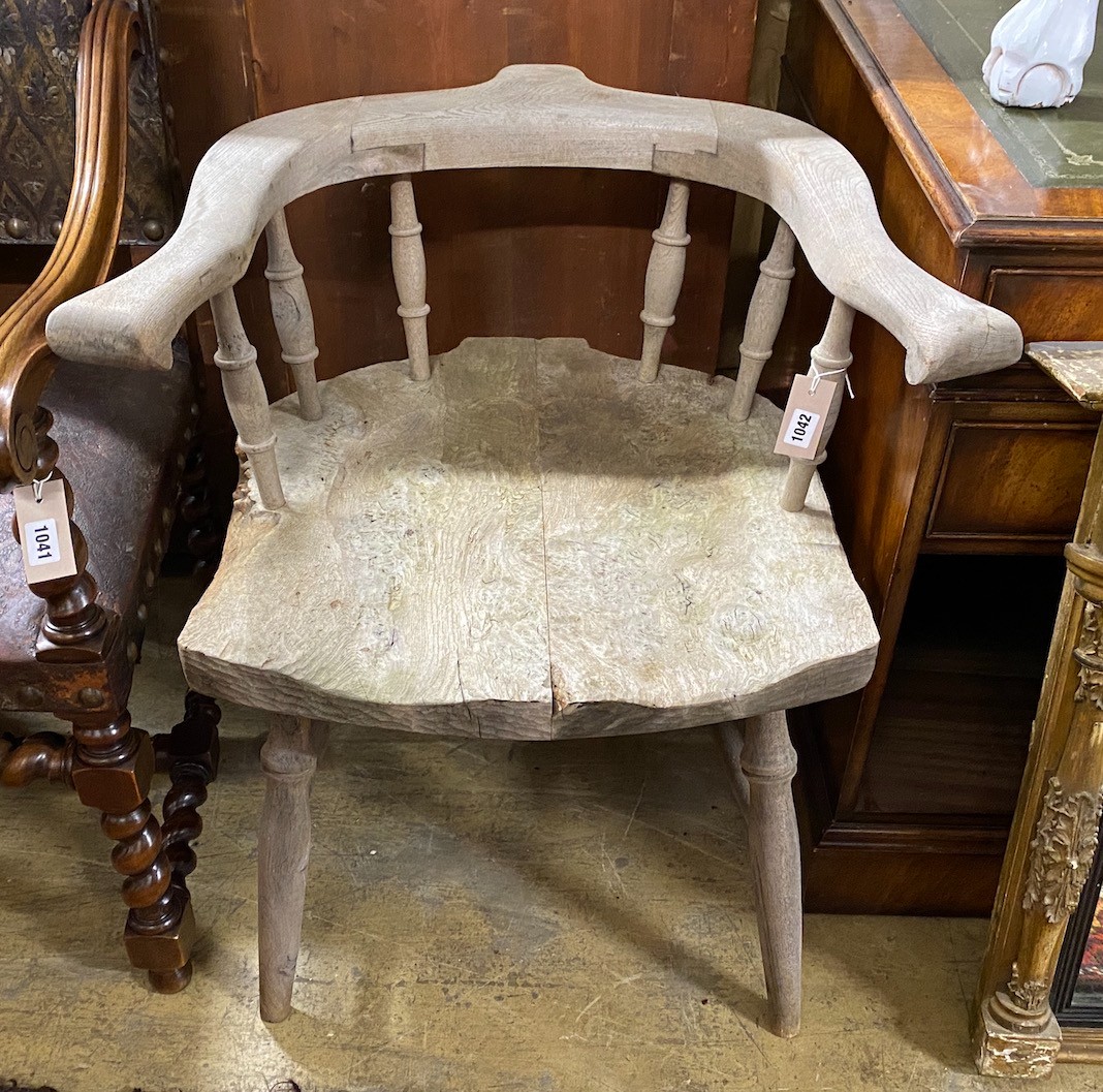 A primitive ash and elm armchair, width 69cm, depth 60cm, height 72cm